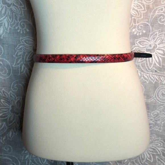 Brighton Classic Red & Black Snake Print Belt M